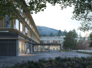 Un rendering del futuro nuovo Polo socio-sanitario