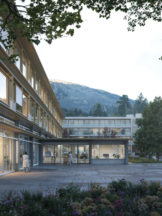 Un rendering del futuro nuovo Polo socio-sanitario