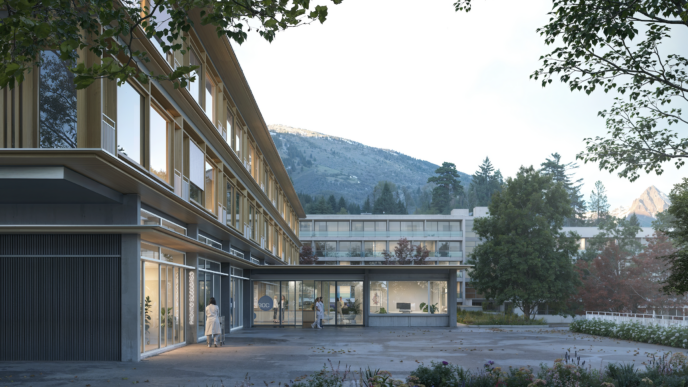 Un rendering del futuro nuovo Polo socio-sanitario